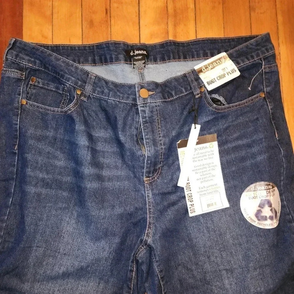D. Jeans size 22W recycled denim boot crop plus jeans new - Picture 3 of 7